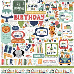 A Birthday Wish (BOY) - Echo Park - Cardstock Stickers 12"X12" - Elements