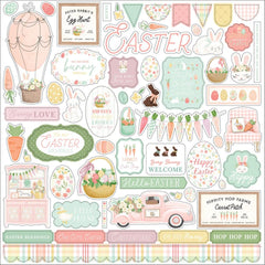 Here Comes Easter - Carta Bella - Cardstock Stickers 12"X12" - Elements