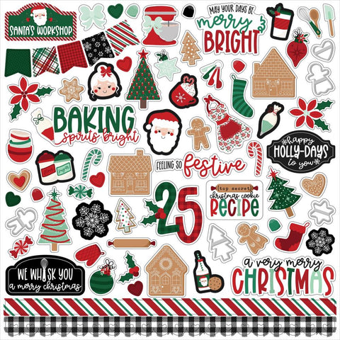 Baking Spirits Bright - ECHO PARK - Cardstock Stickers 12"X12" - Elements