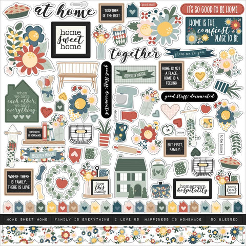 Good To Be Home - Echo Park  - Cardstock Stickers 12"X12" - Elements