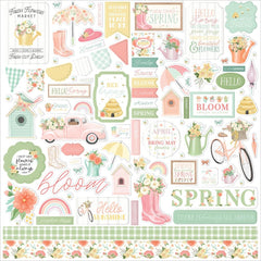 Here Comes Spring - Carta Bella - Cardstock Stickers 12"X12" - Elements