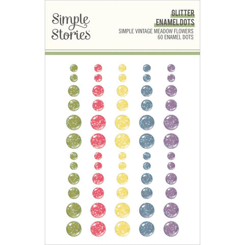 Simple Vintage Meadow Flowers - Simple Stories - Enamel Dots - Glitter