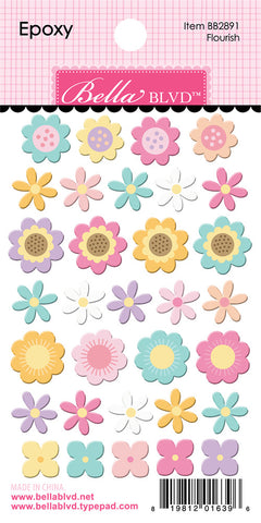 Just Because - Bella Blvd - Epoxy Stickers - Flourish  (6396)