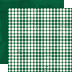 Simple Vintage Dear Santa - Simple Stories - Double-Sided Cardstock 12"X12" - Evergreen Gingham
