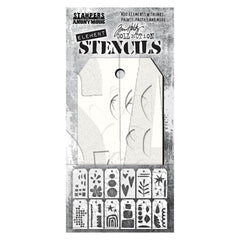 Tim Holtz - Element Stencils 12/Pkg - Everyday Art (3409)