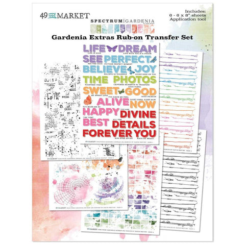 Spectrum Gardenia - 49 & Market - Rub-Ons 6"X8" 6/Sheets - Extras (3695)