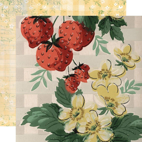 Simple Vintage Berry Fields - Simple Stories - Double-Sided Cardstock 12"X12" - Farmer's Market