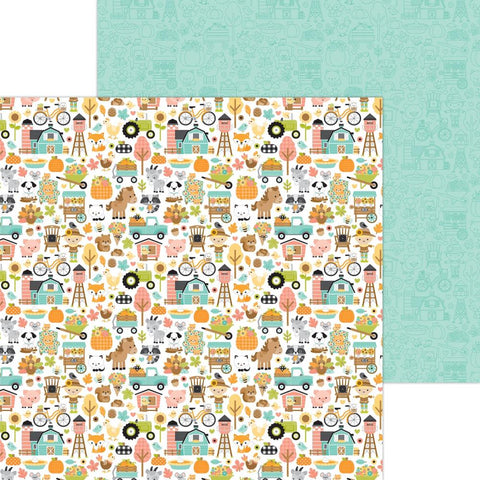 Farmhouse - Doodlebug Designs - Double-Sided Cardstock 12"X12" - Farmhouse