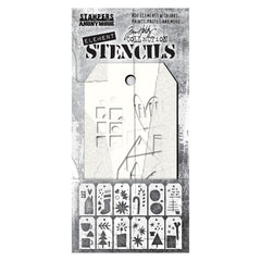 Tim Holtz - Element Stencils 12/Pkg - Festive Art (9006)