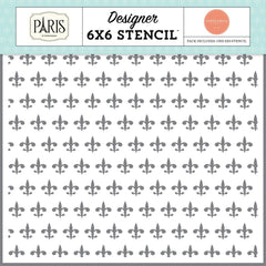 Paris - Carta Bella - Stencil 6"X6" - Fleur De Lis