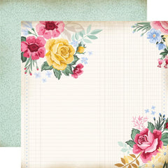 Bloom - Carta Bella - Double-Sided Cardstock 12"X12" - Floral Garden Grid