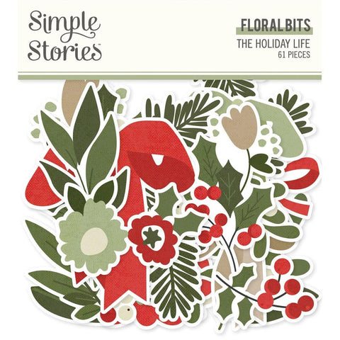 The Holiday Life - Simple Stories - Bits & Pieces Die-Cuts 61/Pkg - Floral