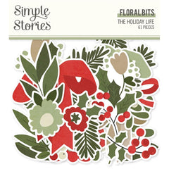 The Holiday Life - Simple Stories - Bits & Pieces Die-Cuts 61/Pkg - Floral