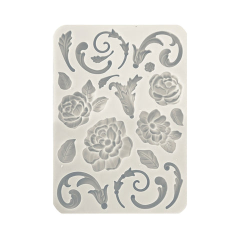 Brocante Antiques - Stamperia - A5 Silicone Mould - Flowers & Embellishments (2328)