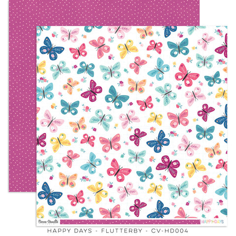 Happy Days - Cocoa Vanilla - 12X12 Patterned Paper - Flutterby