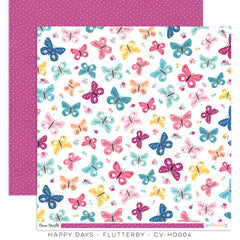 Happy Days - Cocoa Vanilla - 12X12 Patterned Paper - Flutterby