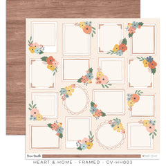 Heart & Home - Cocoa Vanilla Studios - 12"x12" Double Sided Patterned Paper - Framed