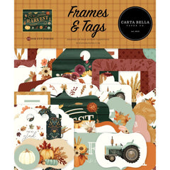 Harvest - Carta Bella - Cardstock Ephemera - Frames & Tags