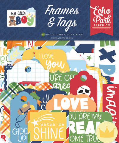 My Little Boy - Echo Park - Cardstock Ephemera 33/Pkg - Frames & Tags