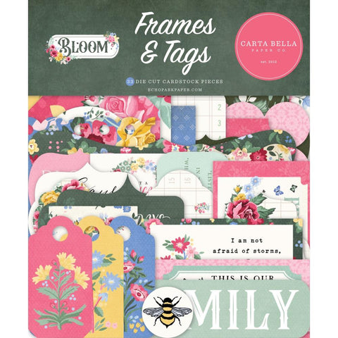 Bloom - Carta Bella - Cardstock Ephemera 33/Pkg - Frames & Tags