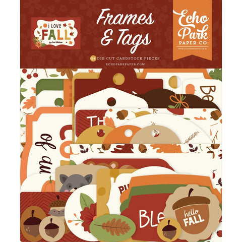 I Love Fall - Echo Park - Cardstock Ephemera - Frames & Tags
