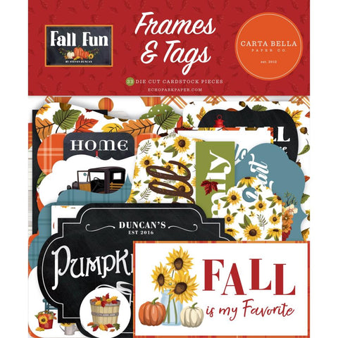 Fall Fun - Carta Bella - Cardstock Ephemera - Frames & Tags