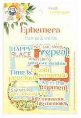 Fresh Lemonade - P13 - Ephemera Cardstock Die-cuts 12/Pkg -  Frames & Words (2036)