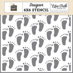 Special Delivery Baby- Echo Park - Stencil 6"X6" - Fresh Footprints