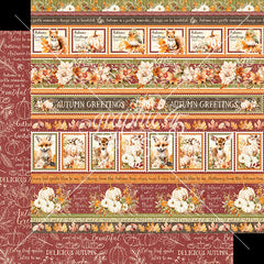 Autumn Greetings - Graphic 45 - Double-Sided Cardstock 12"X12" - Thanks & Giving (6250)