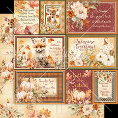Autumn Greetings - Graphic 45 - Double-Sided Cardstock 12"X12" - Gather and be Grateful (6274)