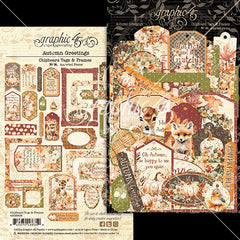 Autumn Greetings - Graphic 45 - Chipboard Tags & Frames (6359)