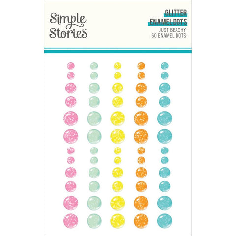 Just Beachy - Simple Stories - Enamel Dots Embellishments - Glitter