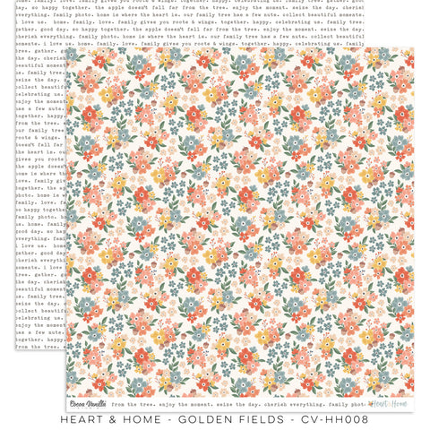 Heart & Home - Cocoa Vanilla Studios - 12"x12" Double Sided Patterned Paper - Golden Fields