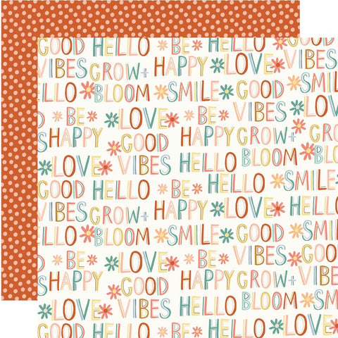 Boho Sunshine - Simple Stories - Double-Sided Cardstock 12"X12" -  Good Vibes