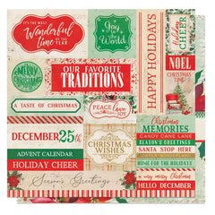 Holiday Charm - PhotoPlay - Double-Sided Cardstock 12"X12" - Happy Holidays