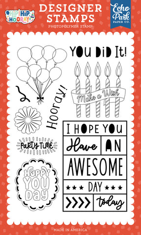 Hip Hip Hooray - Echo Park - Clear Stamp - Happy You Day