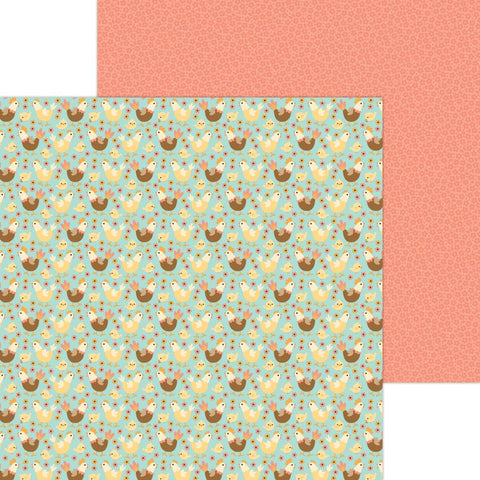 Farmhouse - Doodlebug Designs - Double-Sided Cardstock 12"X12" - Hens And Chicks