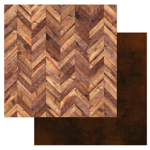 Cedar House - American Crafts - Double-Sided Cardstock 12"X12" - Herringbone