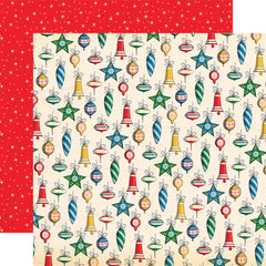 Season's Greetings - Carta Bella - Double-Sided Cardstock 12"X12" - Holiday Ornaments