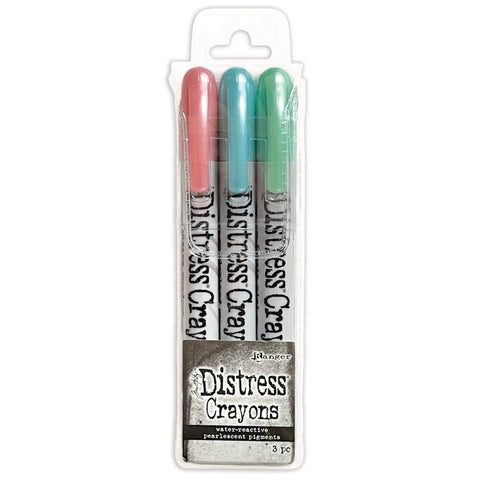 Tim Holtz - Distress Crayon Pearl Set - (Christmas 2023) - Holiday Set #6 (4396) (Sugary Gumdrop, Wonderland, Frosty Mint)