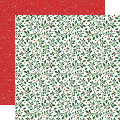Have A Holly Jolly Christmas - Echo Park - Double-Sided Cardstock 12"X12" - Holly Jolly Holly