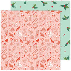 Holiday Dreams - PinkFresh Studios - Double-Sided Cardstock 12"X12" - Holly Jolly