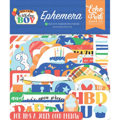 Make A Wish (BIRTHDAY BOY) - Echo Park - Cardstock Ephemera 34/Pkg - Icons