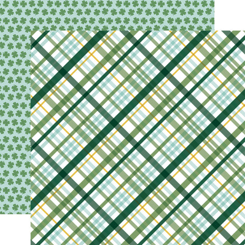 Lucky Charm - Echo Park - Double-Sided Cardstock 12"X12" - Irish Plaid