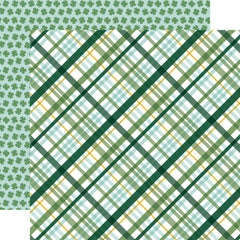 Lucky Charm - Echo Park - Double-Sided Cardstock 12"X12" - Irish Plaid