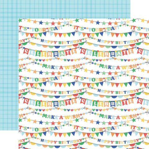 Make A Wish (BIRTHDAY BOY) - Echo Park - Double-Sided Cardstock 12"X12" - It's Your Day Banners