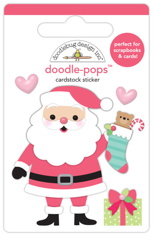 Tinsel Time - Doodlebug - Doodle-pops 3D Cardstock Sticker - Jolly St. Nick