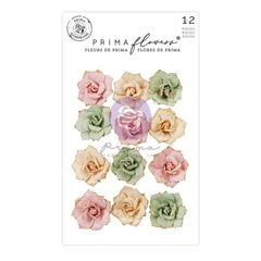 Christmas Market - Prima Marketing - Mulberry Paper Flowers 12/pkg - Jolly Night (7795)