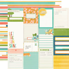 Summer Snapshots - Simple Stories - Double-Sided Cardstock 12"X12" - Journal Elements