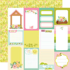 Tea Garden - Simple Stories - 12"x12" Patterned Paper - Journal Elements